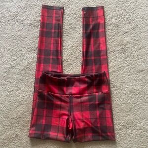 Goldsheep Red Buffalo Plaid Leggings Size S